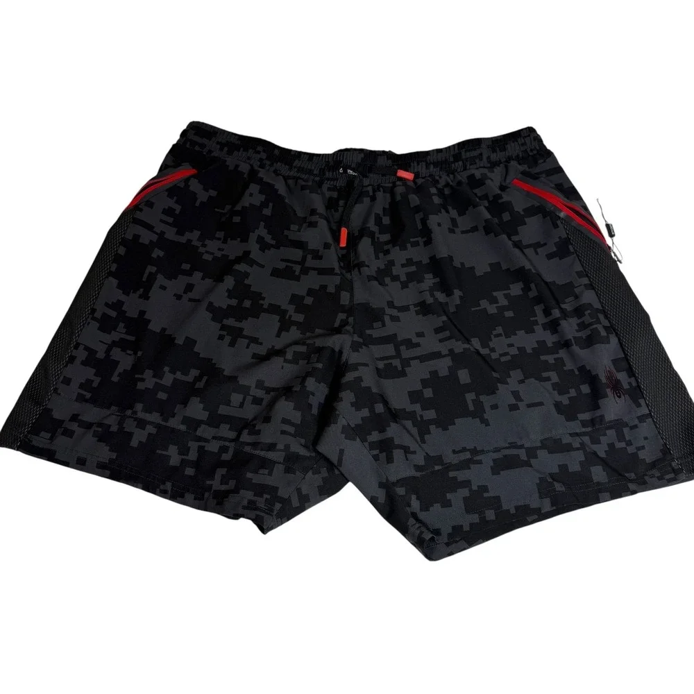 Spyder Active ProWeb Mens‎ XXL Digital Camo Training Shorts Black Grey SPM511U